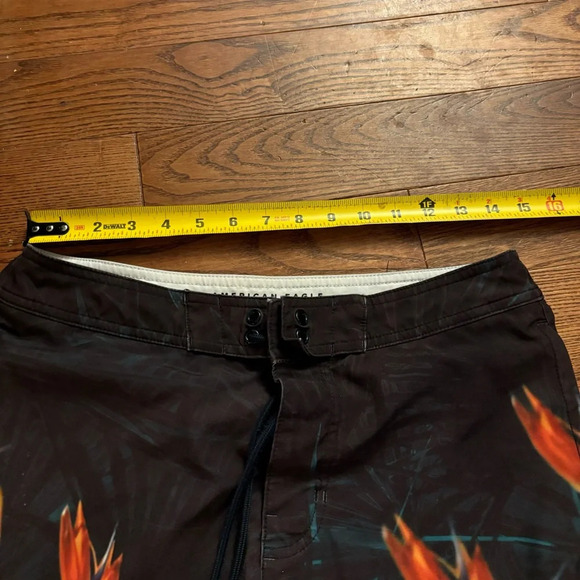 🛍️3/$30 American Eagle Outfitters black  floral board swim shorts trunks small - Picture 11 of 15